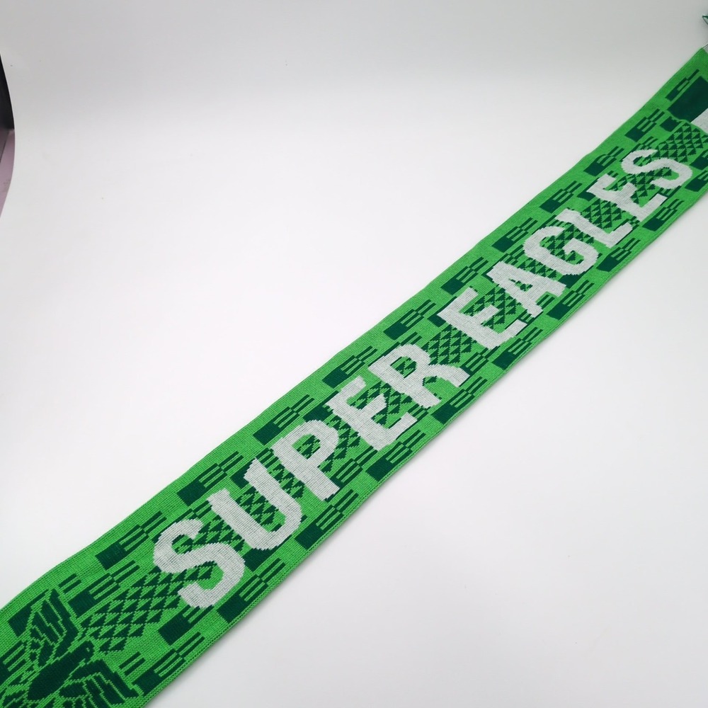 Nigeria Super Eagles Soccer Scarf National Team Knit Green White Football Fan